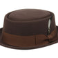 Wool Felt Derby Fedora Pork Pie Hat | Brown | Epoch Men's