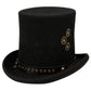 High Crown Top Hat | Perforated Leather Band and Metal Trims | Epoch Men's