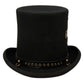 High Crown Top Hat | Perforated Leather Band and Metal Trims | Epoch Men's