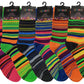 Sumona women’s striped crew socks – assorted colorful designs