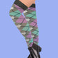Breathable argyle thigh high socks for women – over-the-knee length