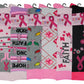 Women’s knee-high awareness socks – pink, black, and white ribbon patterns