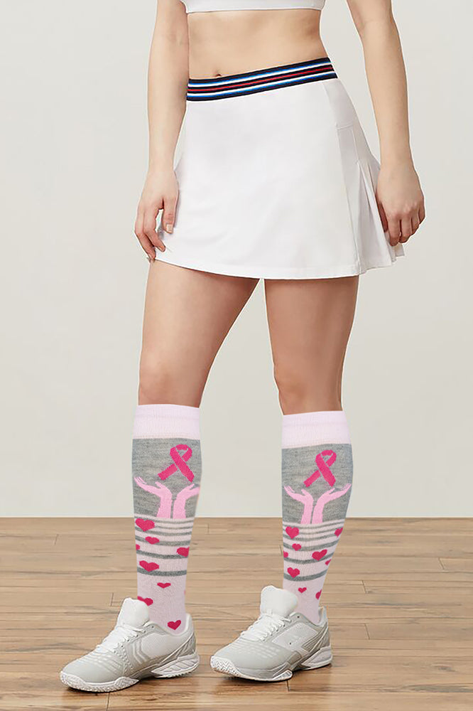 Women’s soft knee-high awareness socks – 95% polyester 5% spandex mix