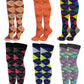 Women’s multi-argyle thigh high socks – 6 pair over-the-knee set