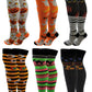 Women 6 pairs Halloween Design Thigh High Over the Knee Socks