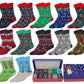 Men’s Christmas dress socks gift box – 12 festive patterned pairs