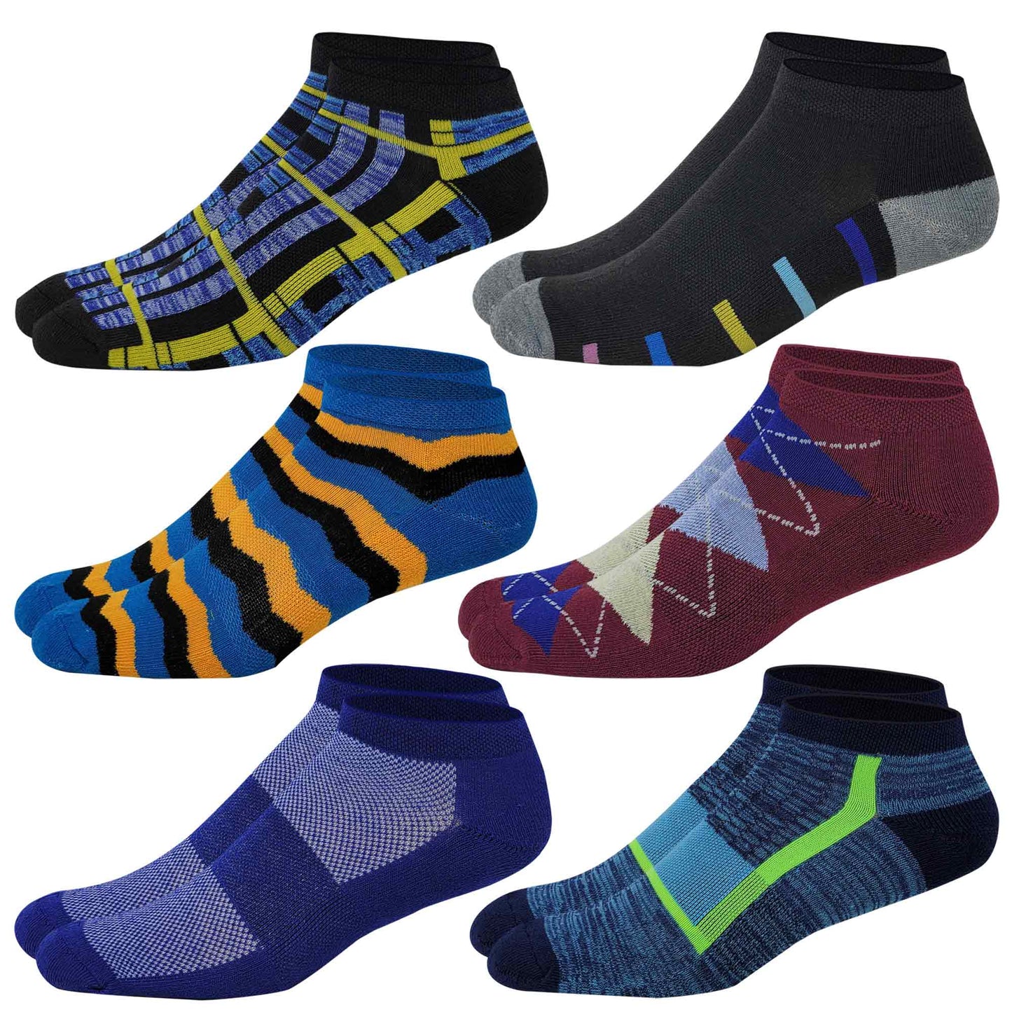 Low Cut Ankle Socks | Cushion Sports Athletic | Men's (6 Pairs)
