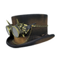 High Crown Top Hat with Steampunk Goggles | Wool Felt | Epoch Men's