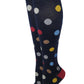 Knee High Compression Socks | Large Polka Dot Design | Women's (1 Pair)