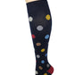 Knee High Compression Socks | Large Polka Dot Design | Women's (1 Pair)