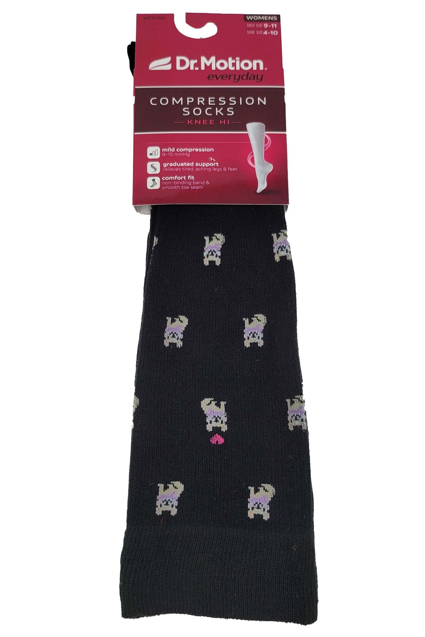Knee High Compression Socks | Puppy Design | Women's (1 Pair)