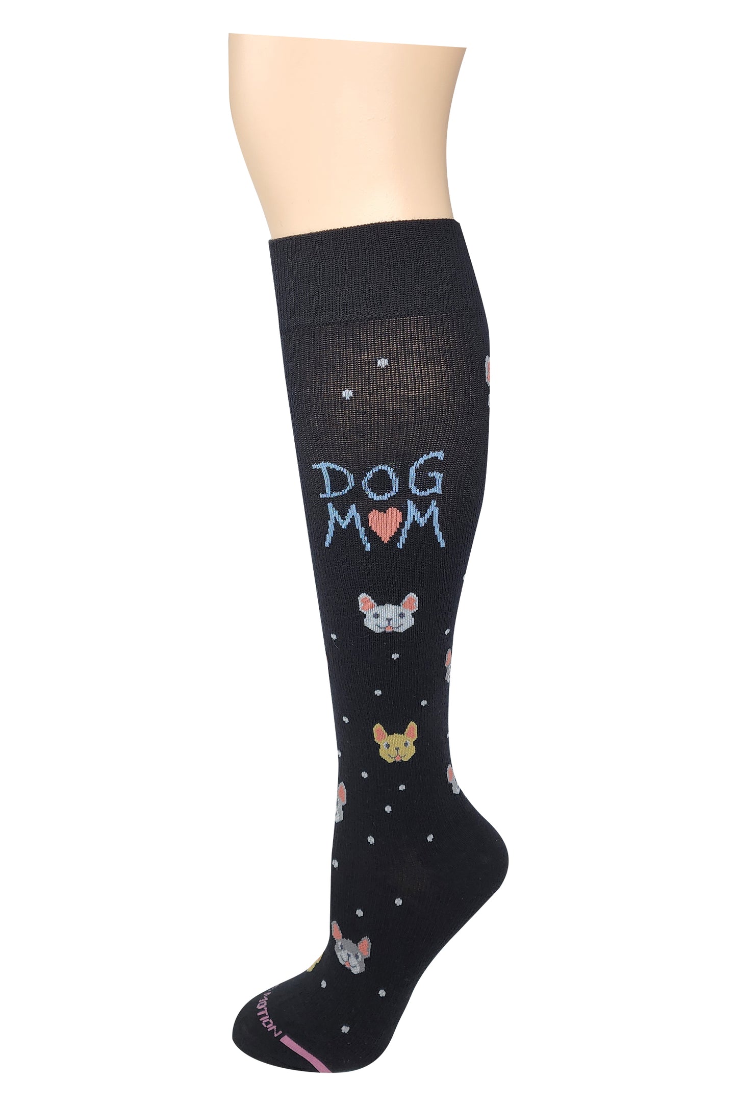 Knee High Compression Socks | Dog Mom Design | Women's (1 Pair)