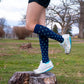 Compression Knee High Socks | Athleisure 15-20 mmHg Striped Dots | Unisex (1 Pair)