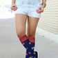 Women  Bright Polka Dot Knee High Socks